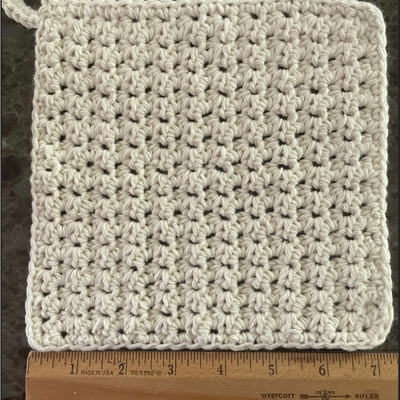 HAND CRAFTED Crochet Washcloth Dishcloth with Hang Loop 100% Cotton CHOOSE COLOR - Picture 5 of 10